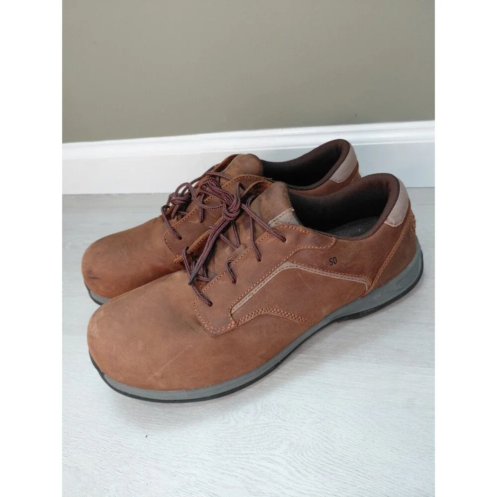 Red Wing Men's Size 13D Brown Leather Steel Toe Work Shoes SD 6708 Oil Resistant